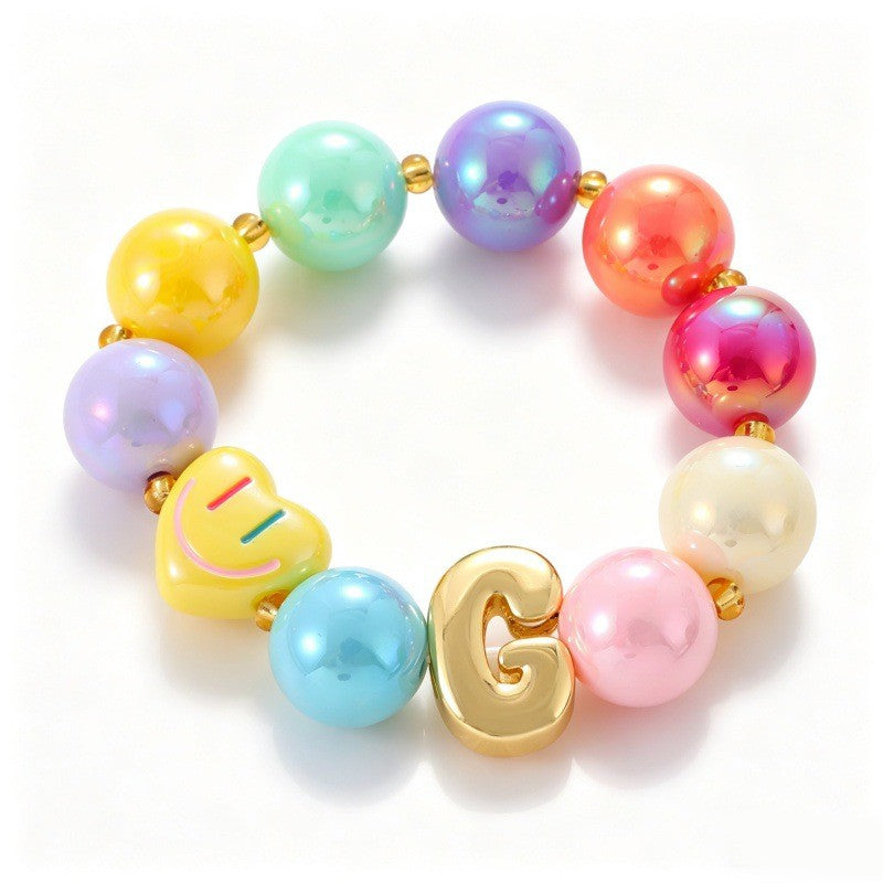 Sweet Colorful Resin Beaded Bracelet Stack