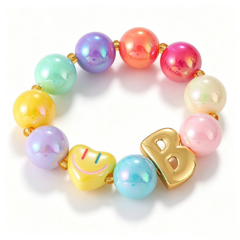 Sweet Colorful Resin Beaded Bracelet Stack