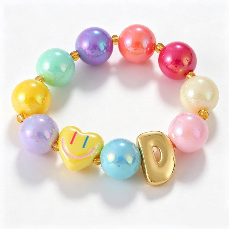 Sweet Colorful Resin Beaded Bracelet Stack