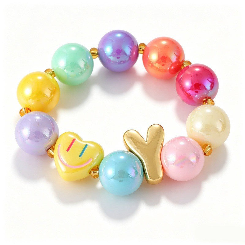 Sweet Colorful Resin Beaded Bracelet Stack
