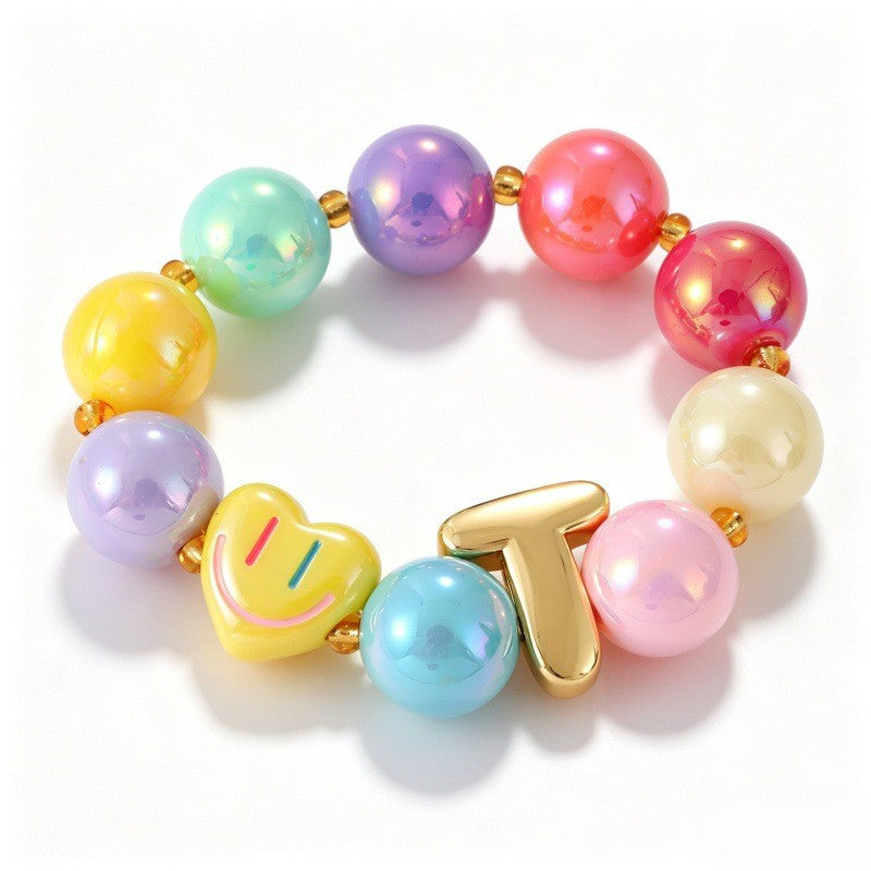 Sweet Colorful Resin Beaded Bracelet Stack