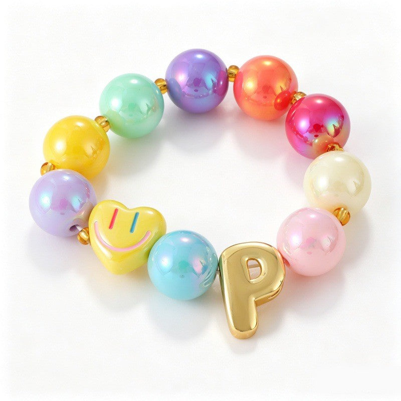 Sweet Colorful Resin Beaded Bracelet Stack
