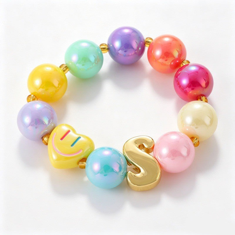 Sweet Colorful Resin Beaded Bracelet Stack