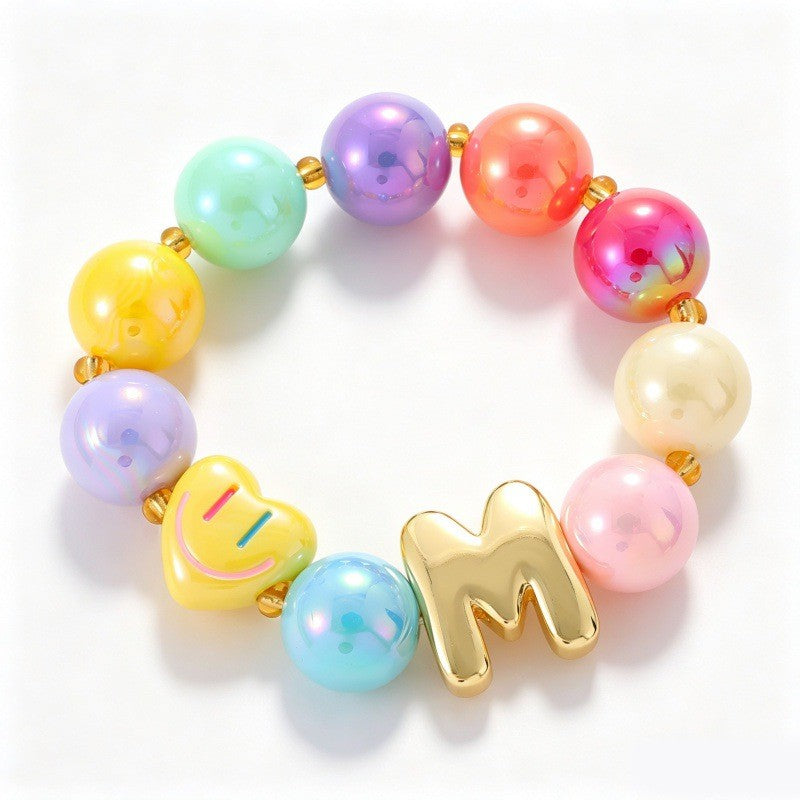 Sweet Colorful Resin Beaded Bracelet Stack