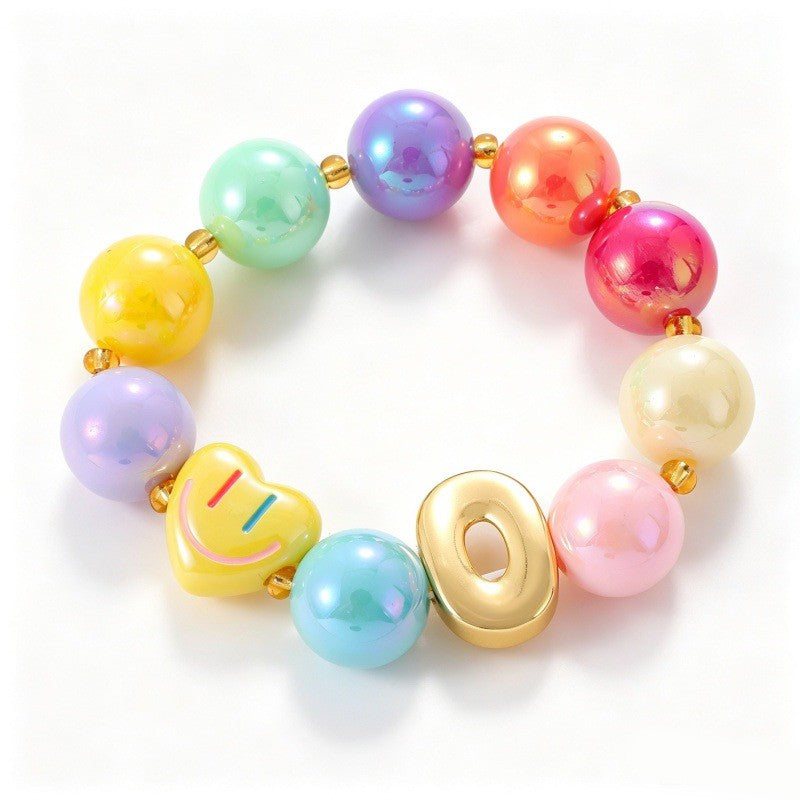 Sweet Colorful Resin Beaded Bracelet Stack