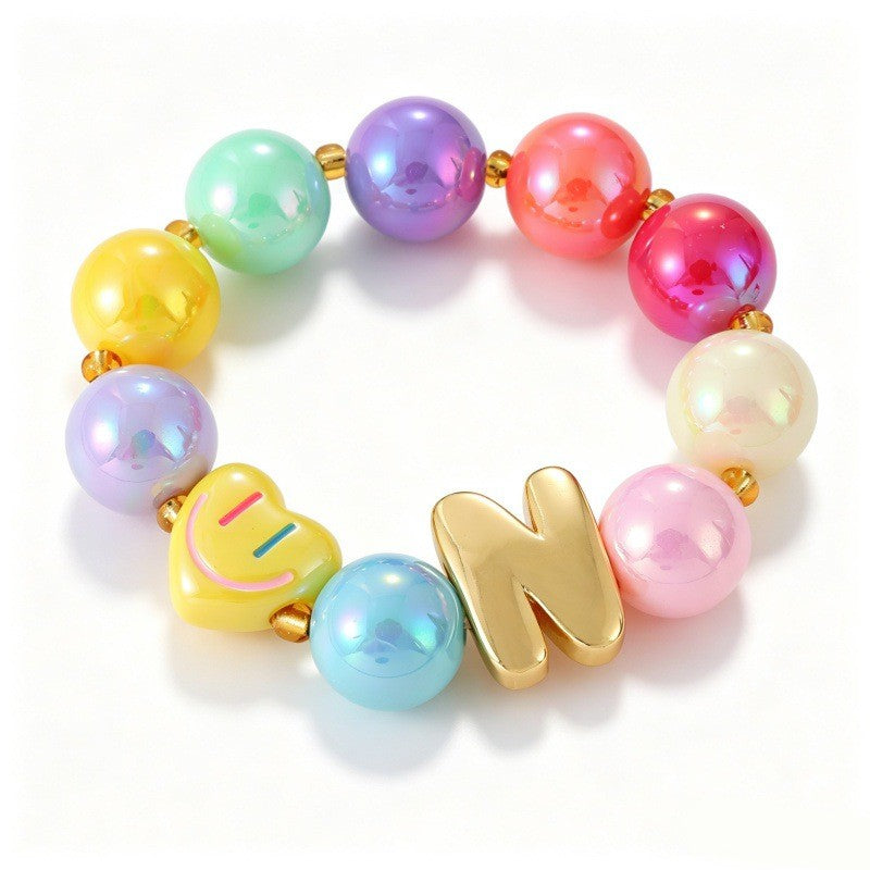 Sweet Colorful Resin Beaded Bracelet Stack