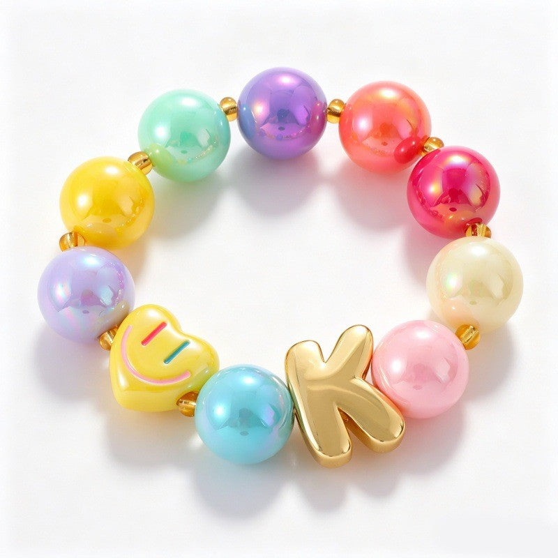 Sweet Colorful Resin Beaded Bracelet Stack