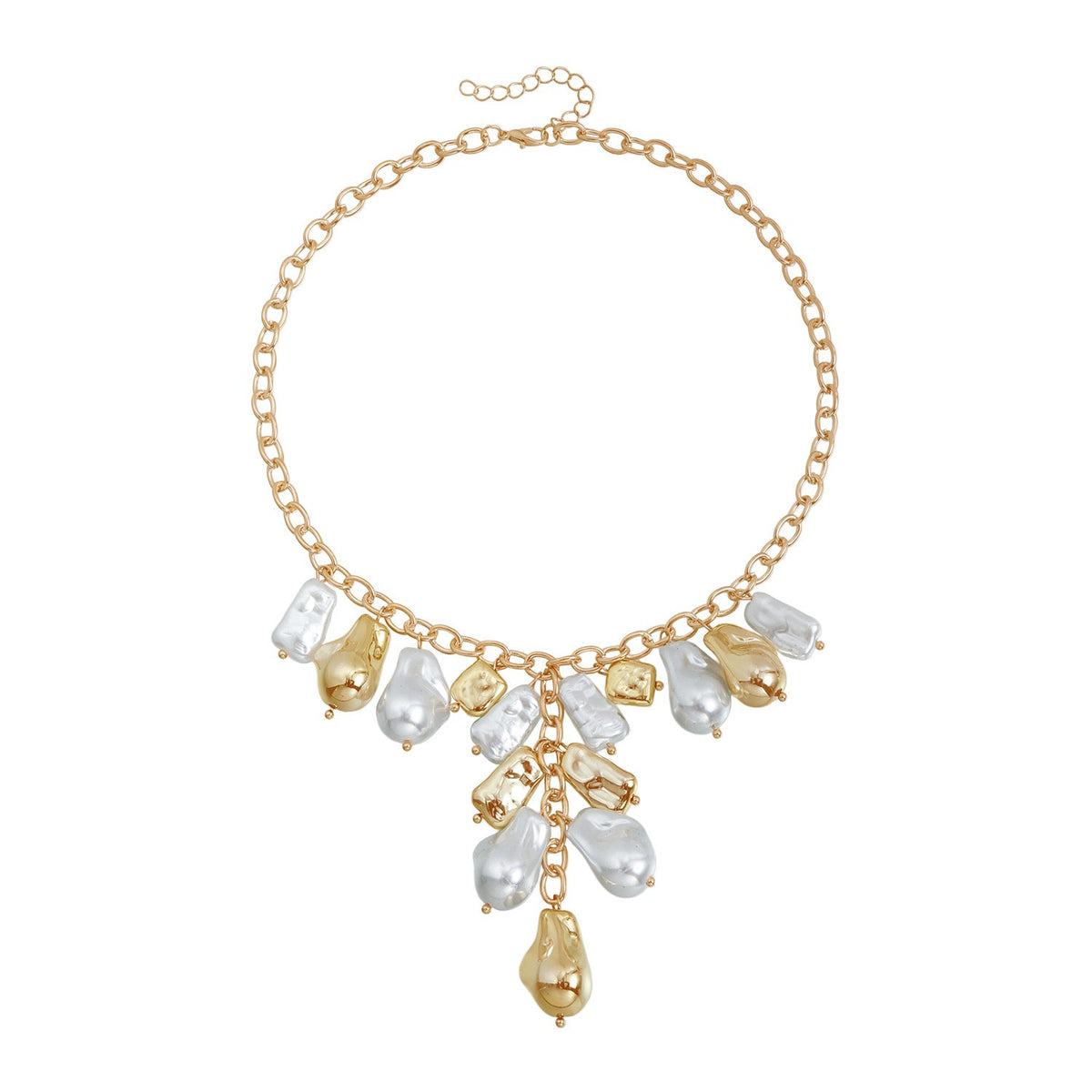 Classy Faux Pearl Heart Drop Necklace
