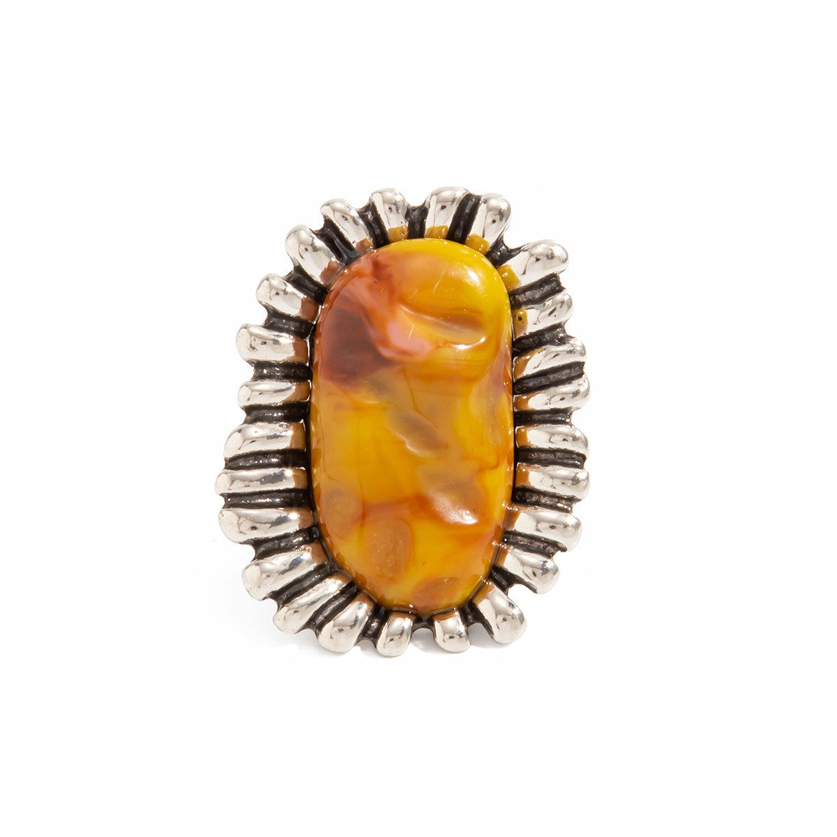 Vintage Amber Resin Statement Ring