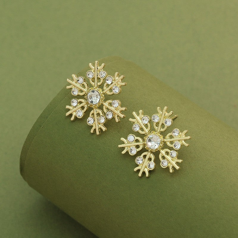 Festive Multi-Color Snowflake Stud Earrings