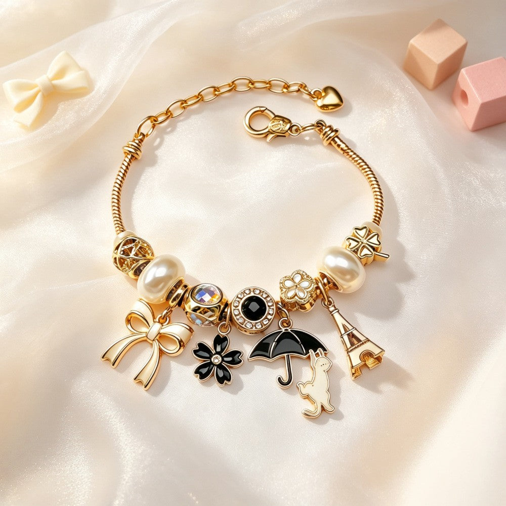 Dainty Parisian Charm Snake Bracelet