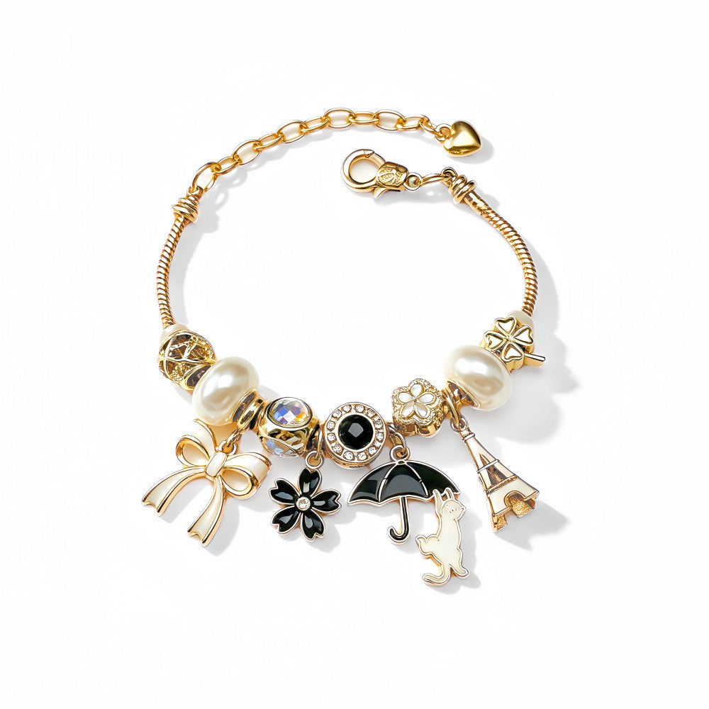 Dainty Parisian Charm Snake Bracelet