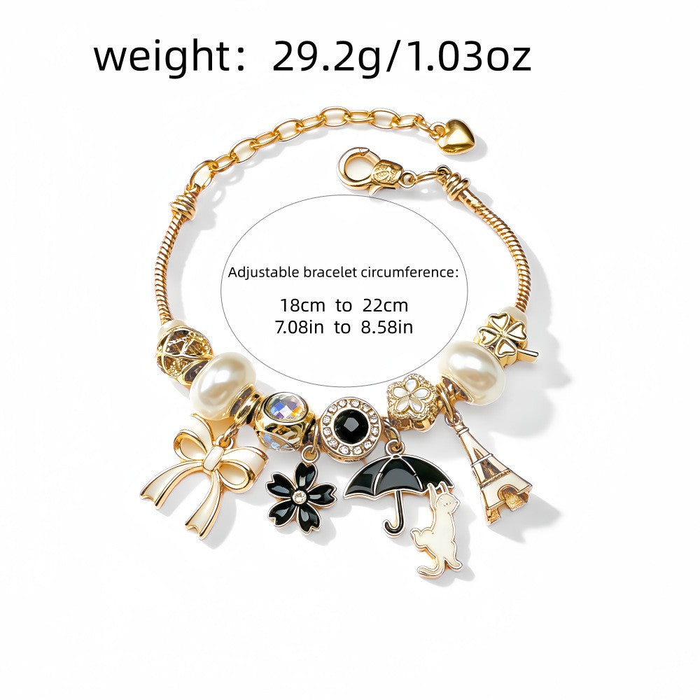 Dainty Parisian Charm Snake Bracelet