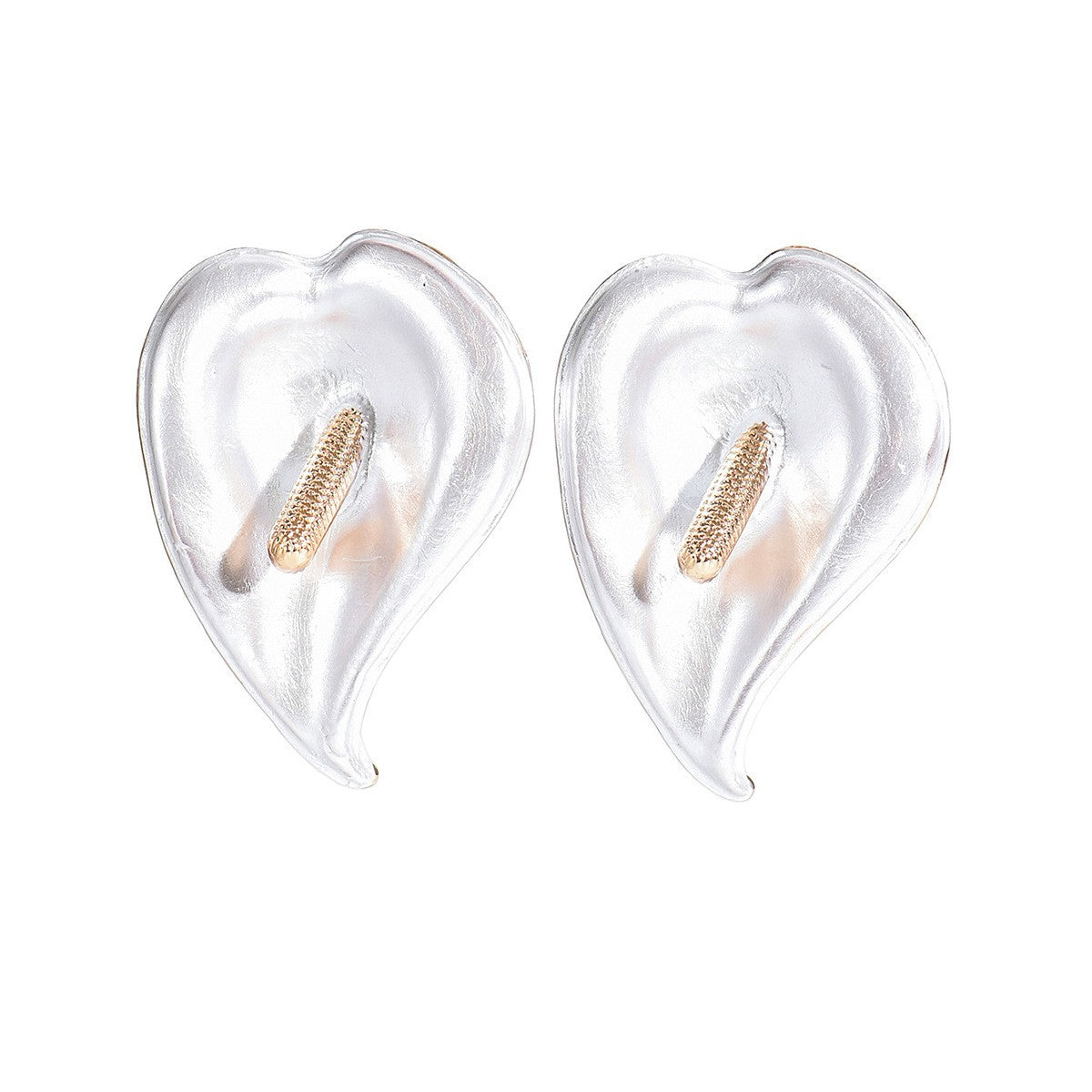 Classy Enamel Calla Lily Earring & Ring Set