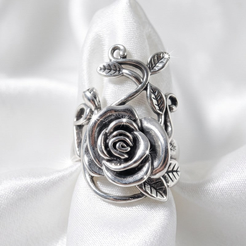 Romantic Vintage Rose Open Ring