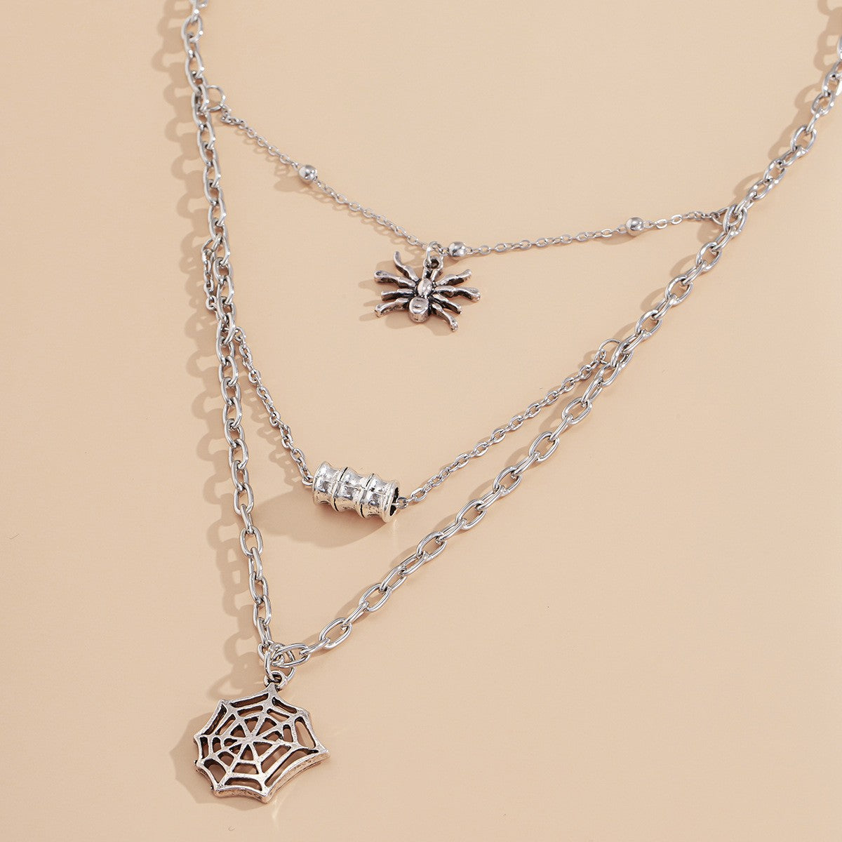 Classy Spider Web Layered Necklace