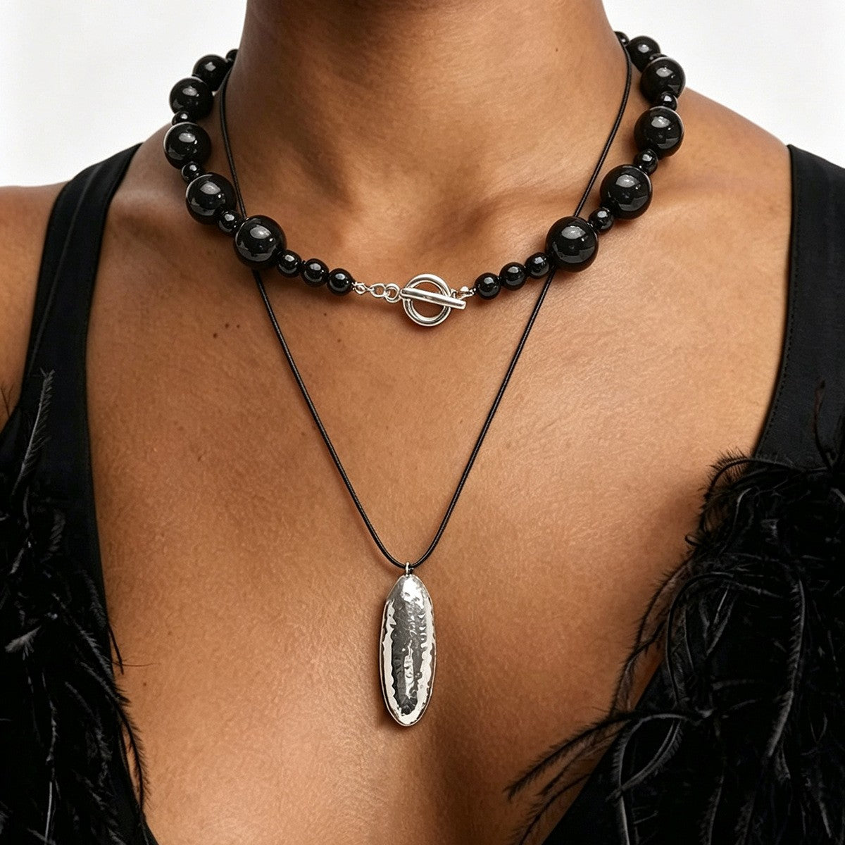 Boho Brown Beaded Layered Necklace