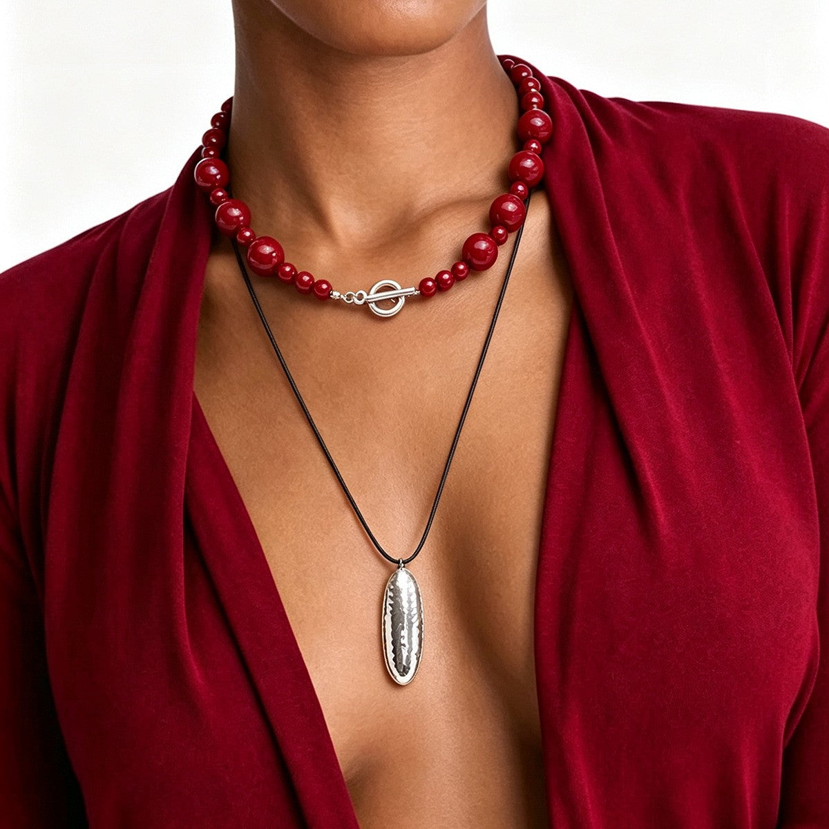 Boho Brown Beaded Layered Necklace