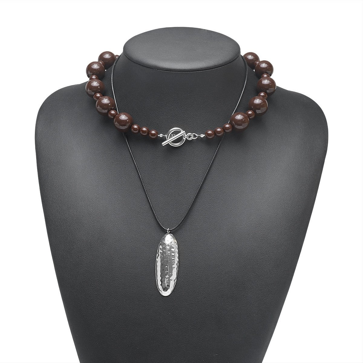 Boho Brown Beaded Layered Necklace
