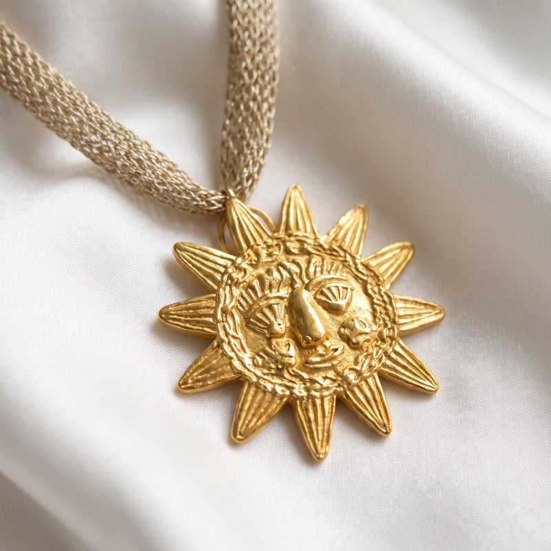 Boho Layered Sun Shell Leaf Necklace