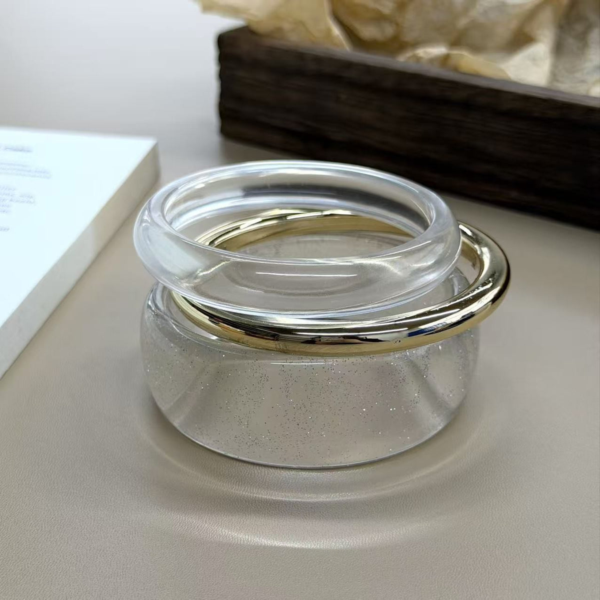 Classy Marbled Resin Stacking Bangle Set