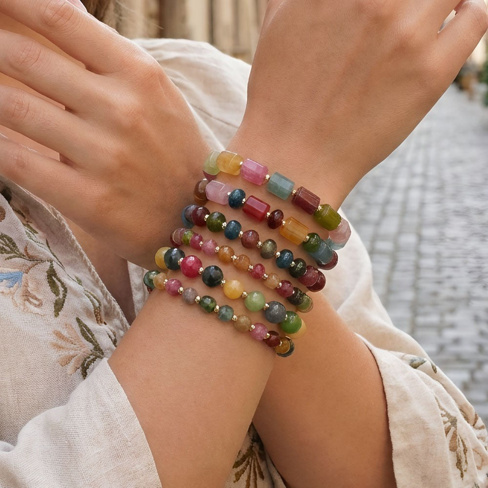 Boho Multicolor Geometric Stone Bracelet Stack