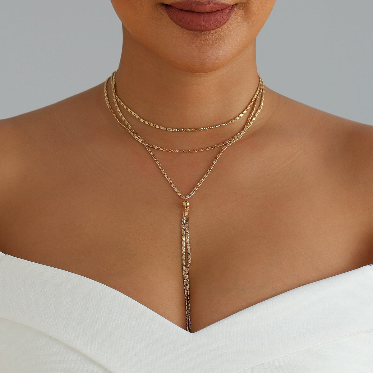 Dainty Layered Y-Drop Chain Necklace
