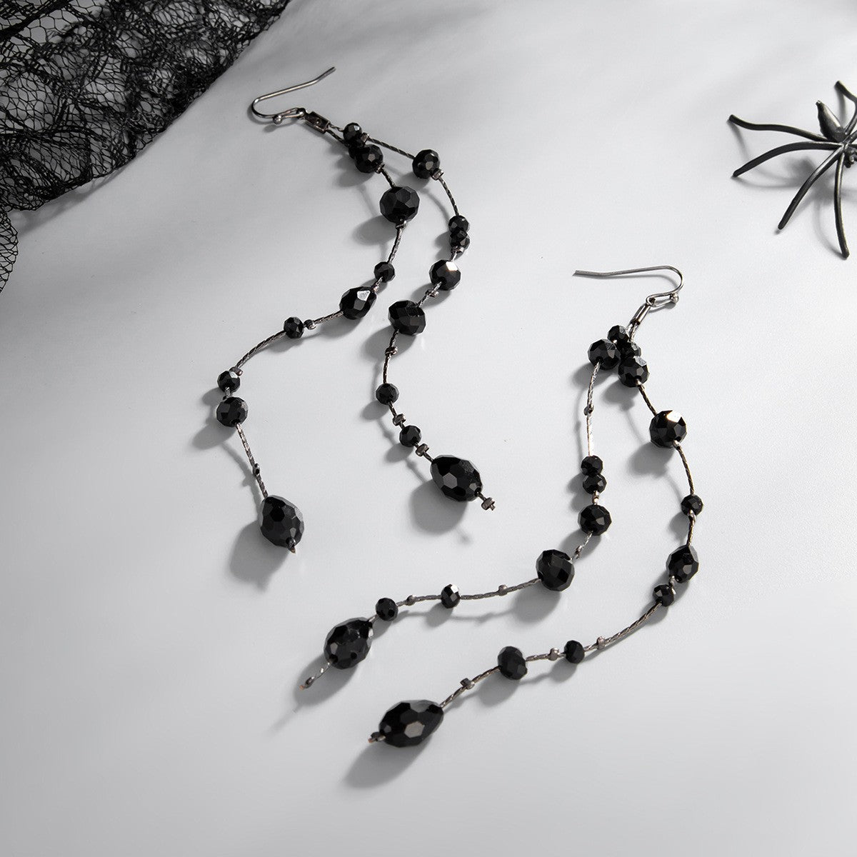 Elegant Geometric Crystal Tassel Earrings