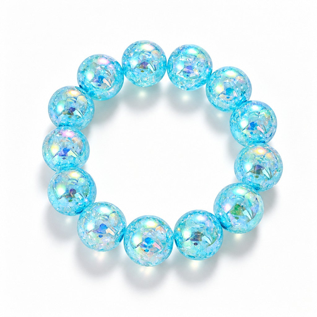 Sweet Iridescent Crackle Resin Bracelet Stack