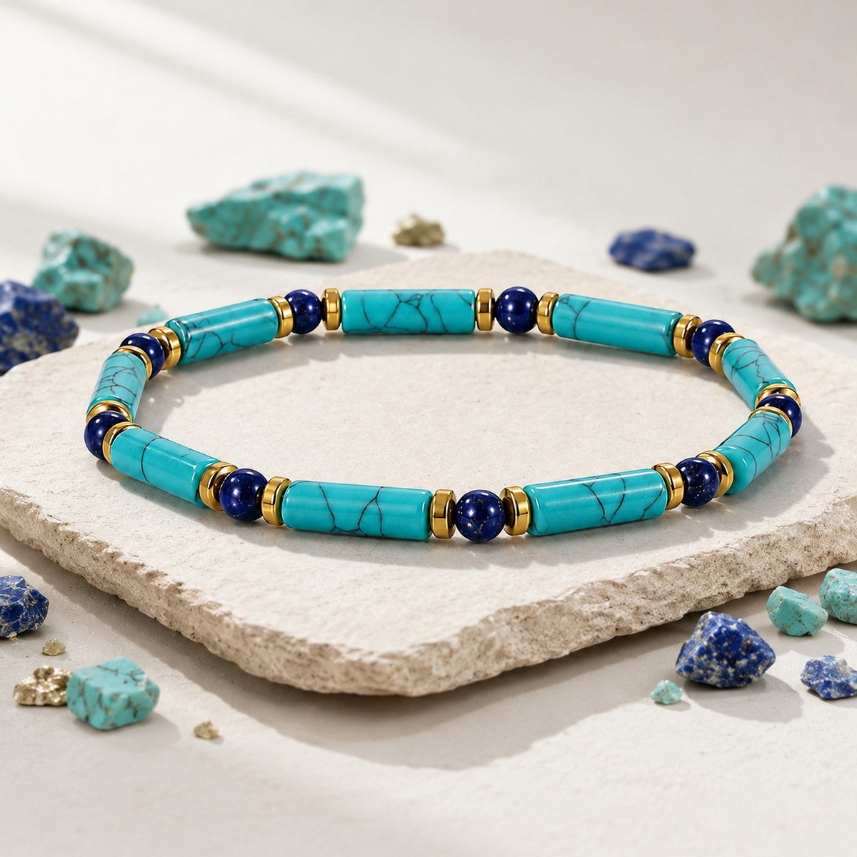 Boho Turquoise Tube Beaded Bracelet