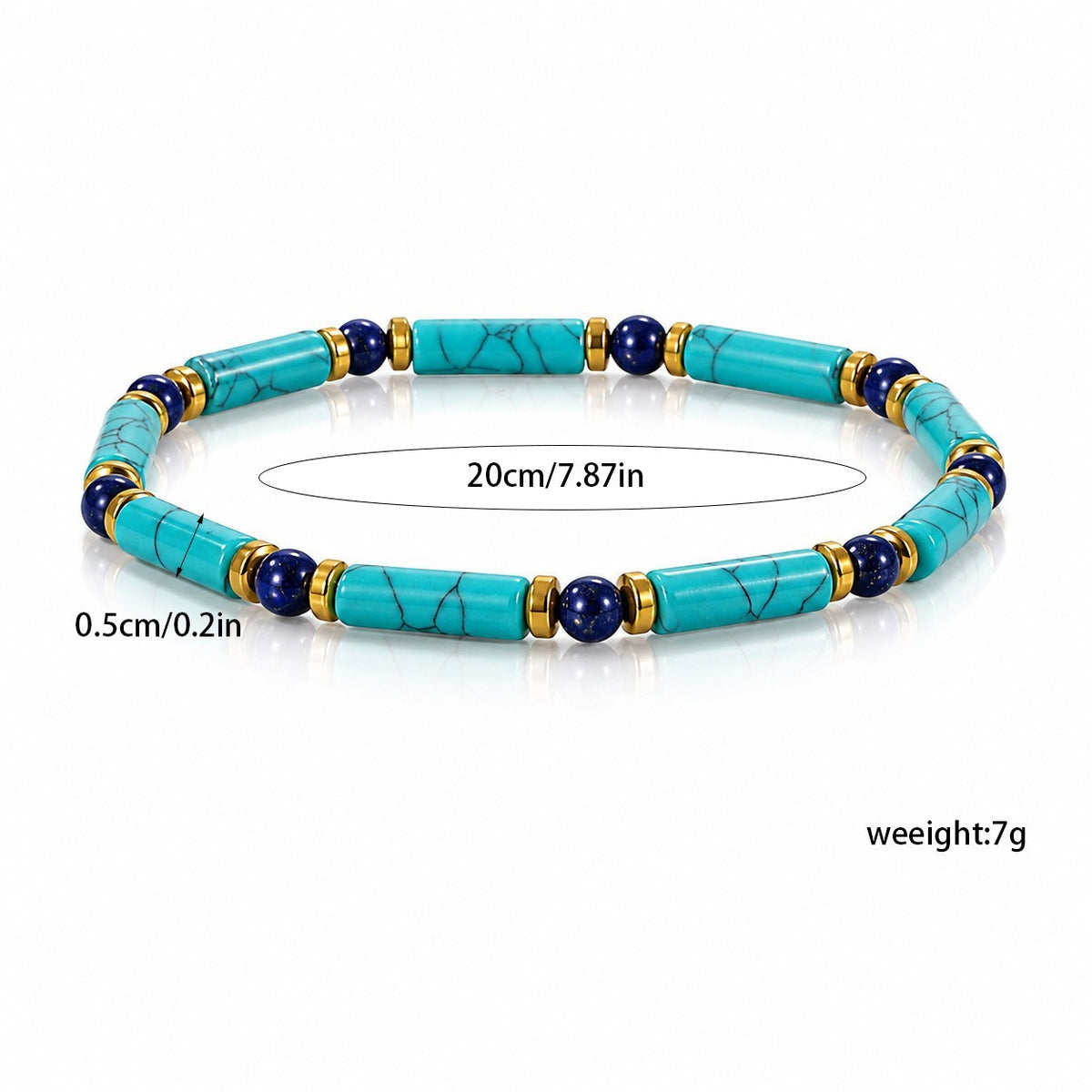 Boho Turquoise Tube Beaded Bracelet