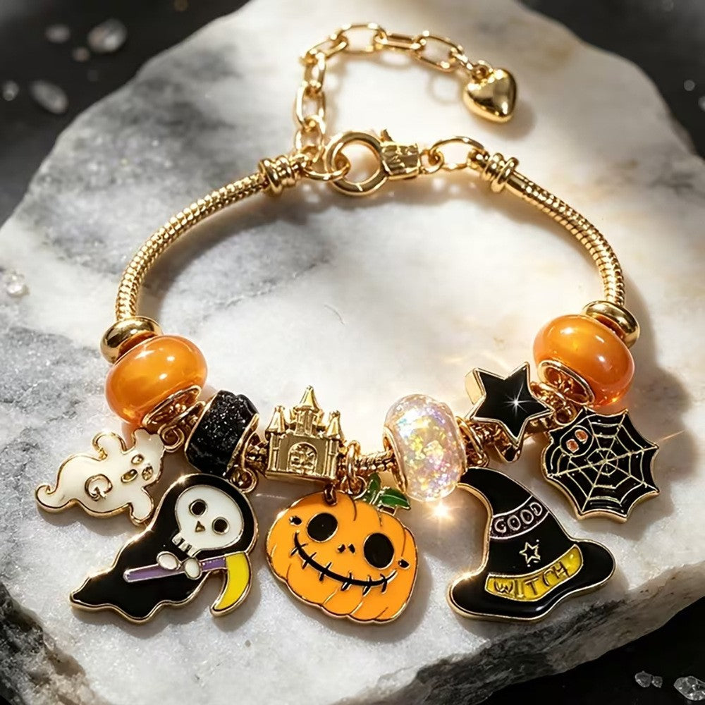Dainty Halloween Enamel Charm Bracelet
