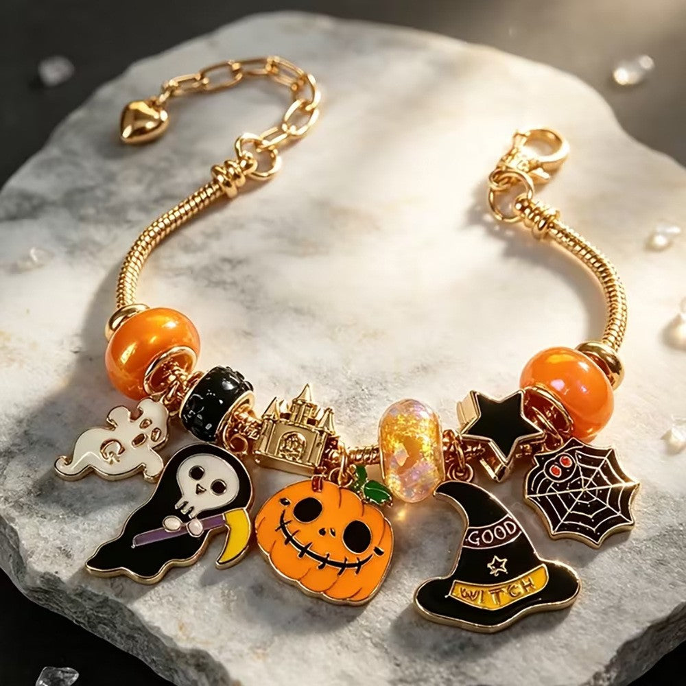 Dainty Halloween Enamel Charm Bracelet