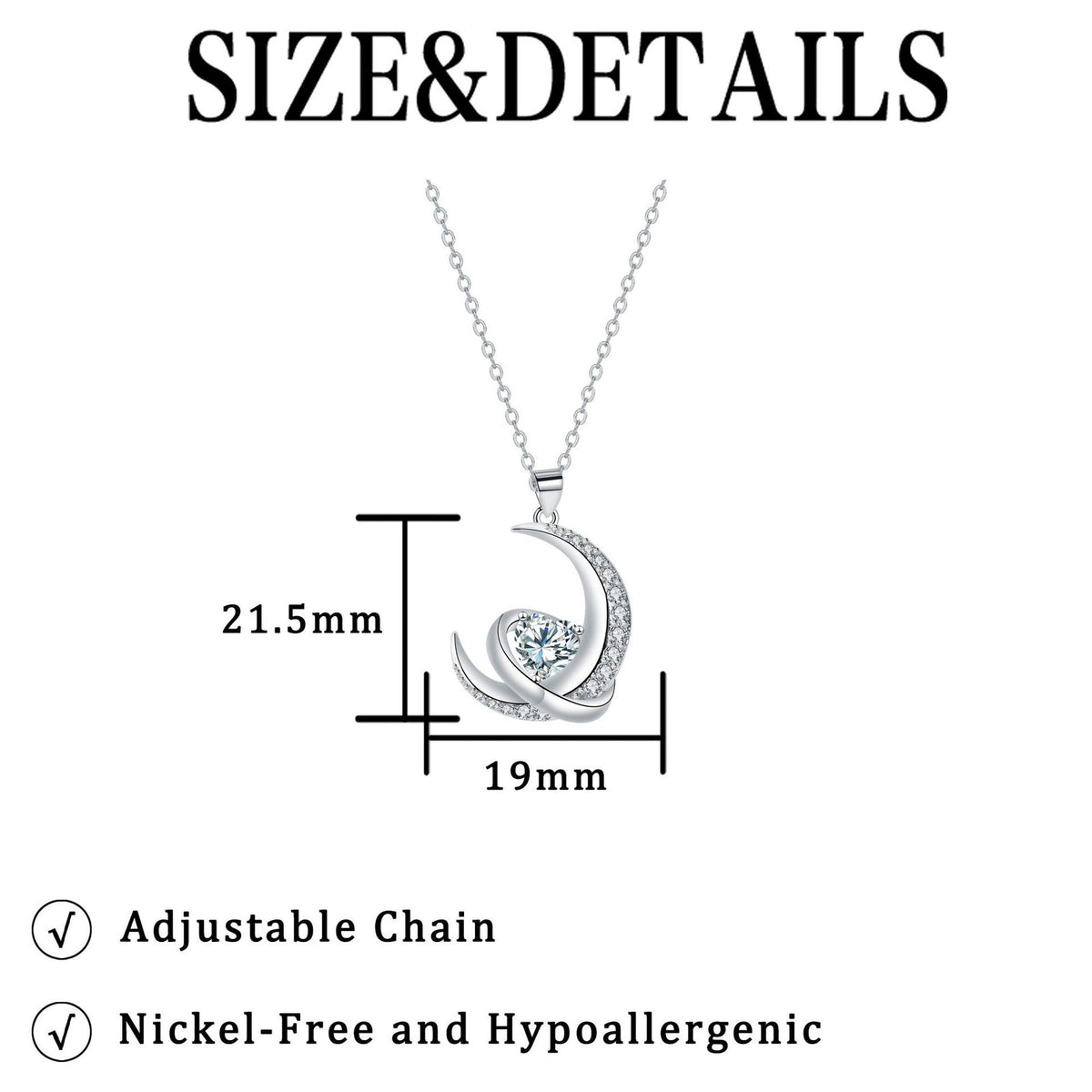 Elegant Intertwined Crescent Pendant Necklace