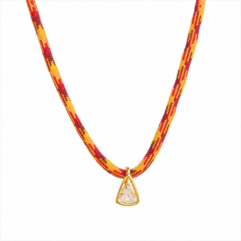 Boho Colorblock Woven Cord Necklace