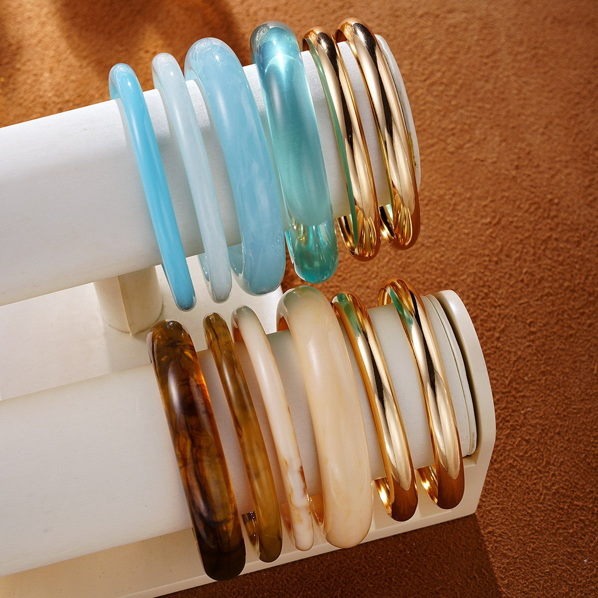 Classy Multi-Color Acrylic Bangle Set