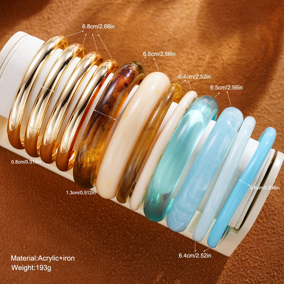 Classy Multi-Color Acrylic Bangle Set