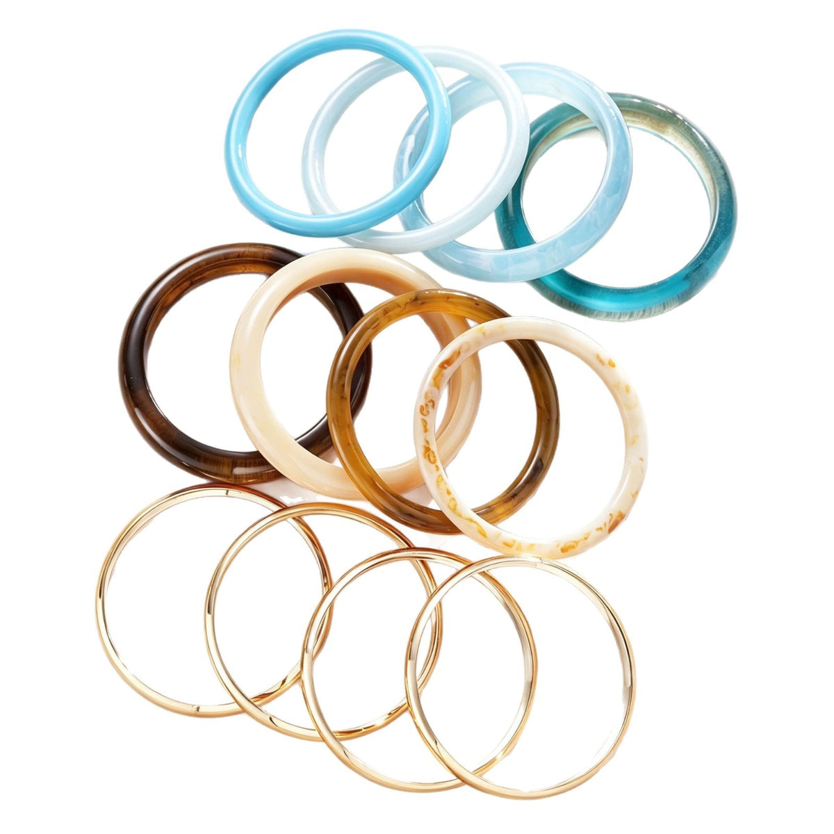 Classy Multi-Color Acrylic Bangle Set