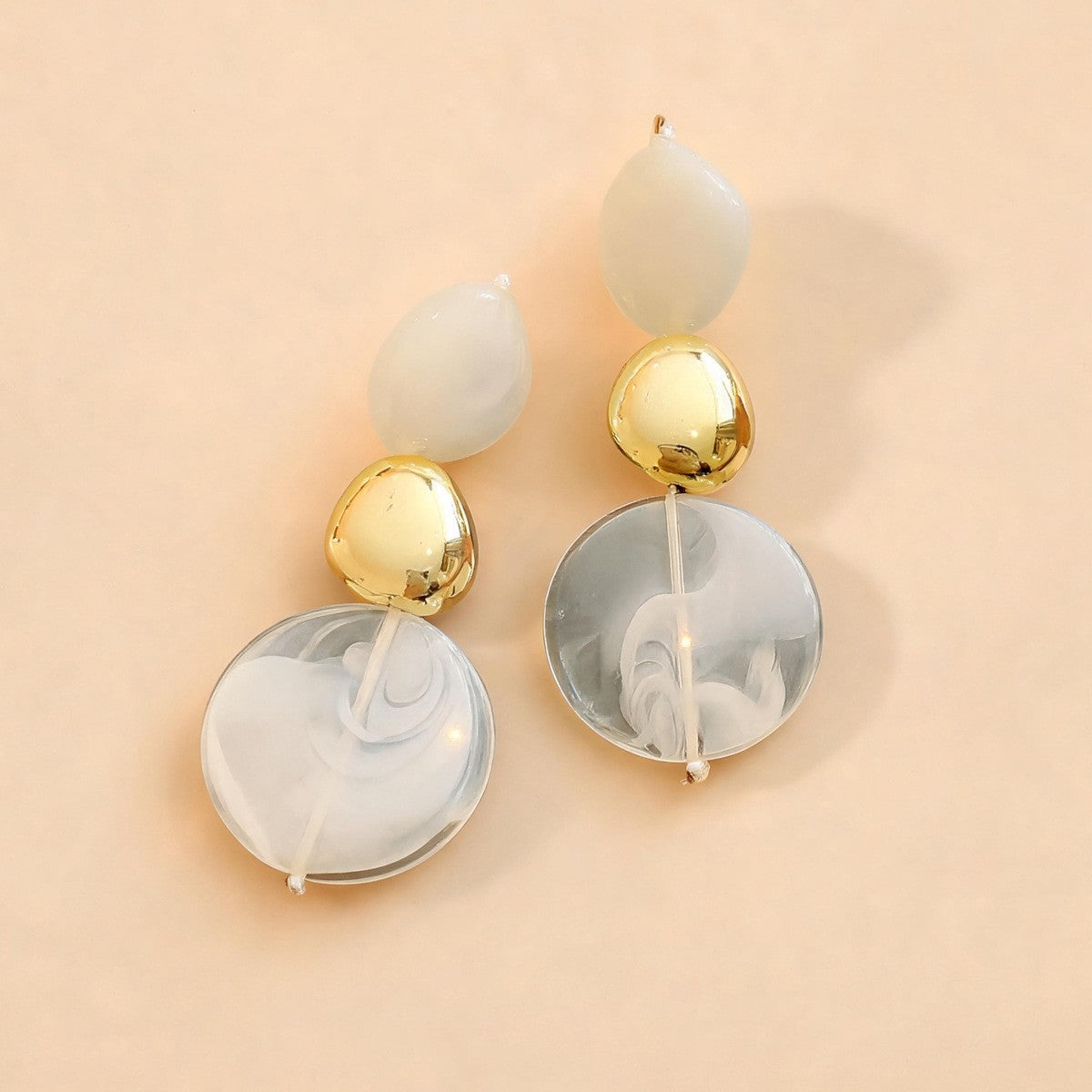 Boho Translucent Geometric Acrylic Necklace and Earring Set