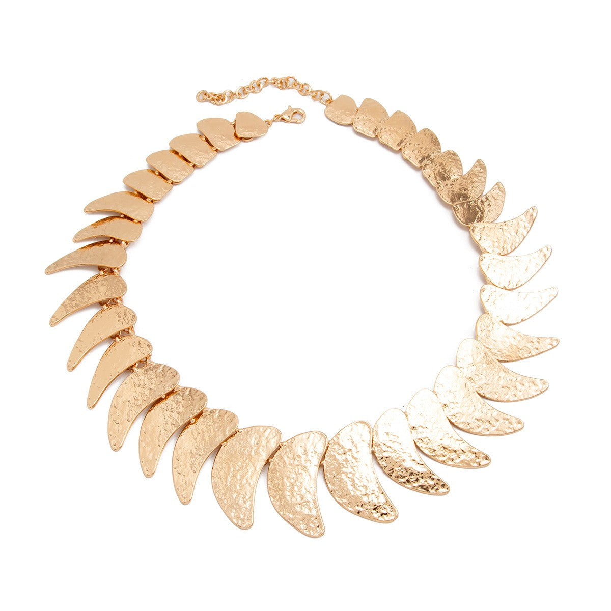 Boho Hammered Crescent Collar Necklace