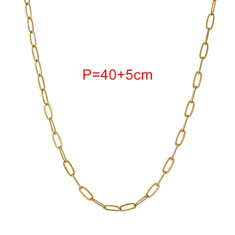 Dainty Layered Geometric Paperclip Necklace