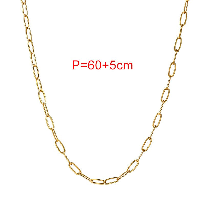 Dainty Layered Geometric Paperclip Necklace