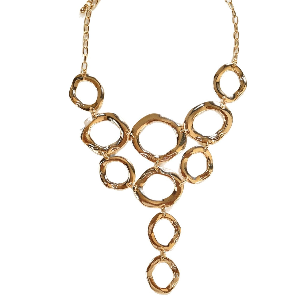 Classy Hammered Geometric Y-Necklace