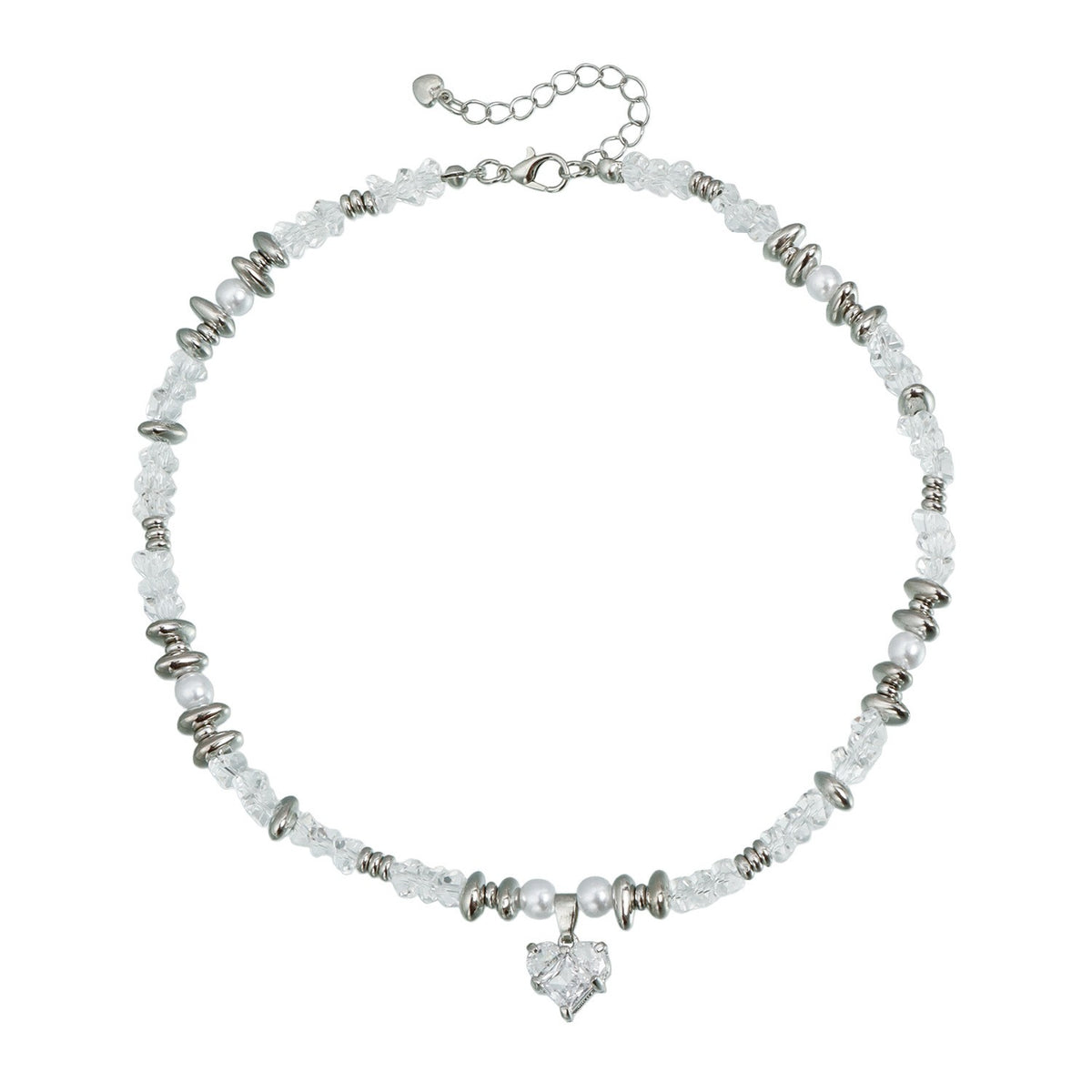 Romantic Red Crystal Heart Choker Necklace