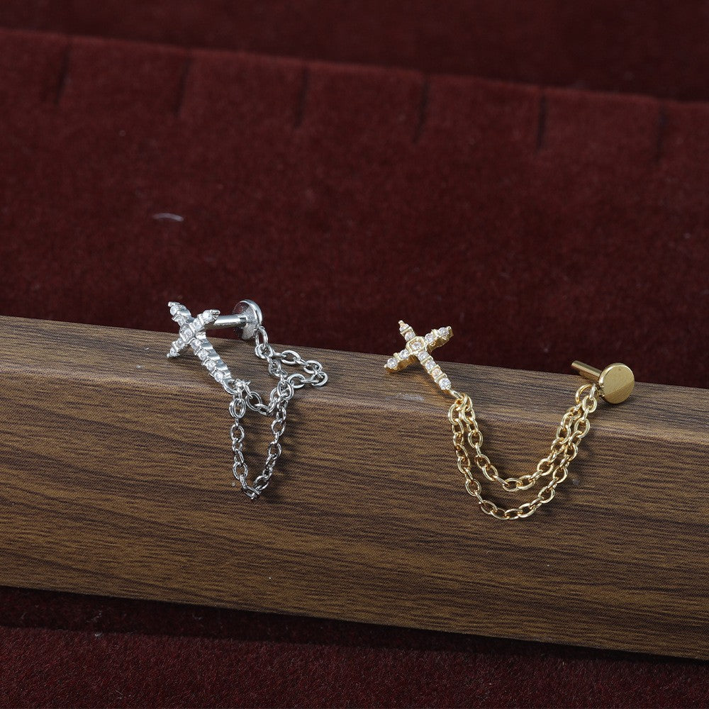 Dainty Geometric Chain Dangle Earrings