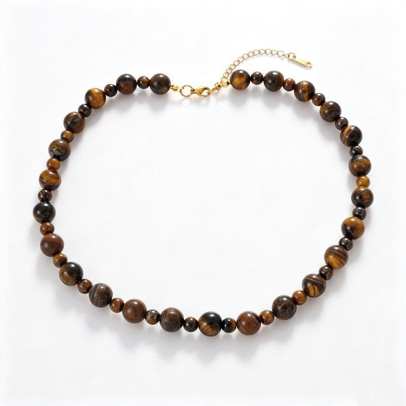 Vintage Tiger Eye Bead Necklace & Bracelet Set