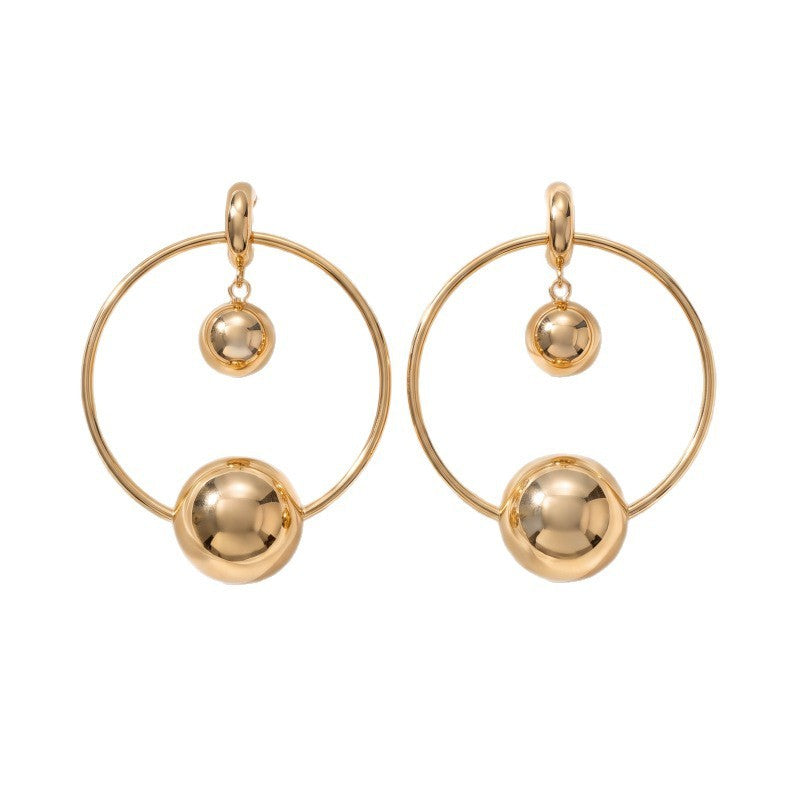 Classy Geometric Sphere Hoop Earrings