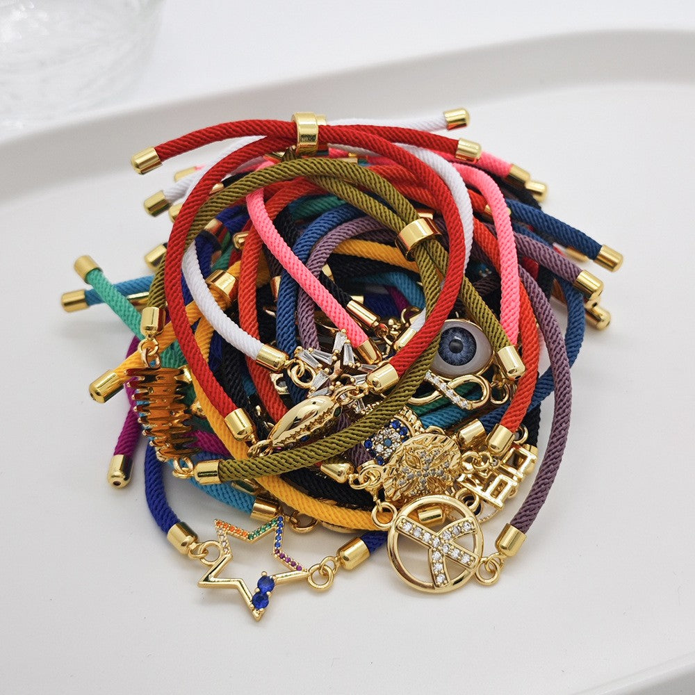 18k Boho Woven Evil Eye Bracelet Set