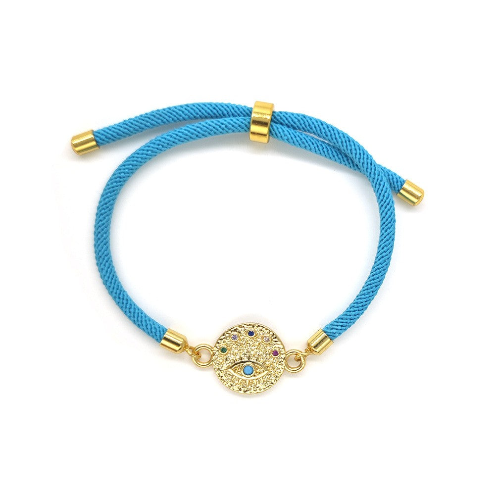 18k Boho Woven Evil Eye Bracelet Set