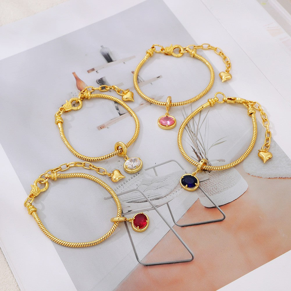 Classy Multi-Color CZ Snake Chain Bracelet